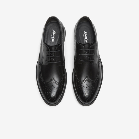 Bata商务正装鞋男2025秋商场新款英伦牛皮透气德比通勤鞋9036PCM5