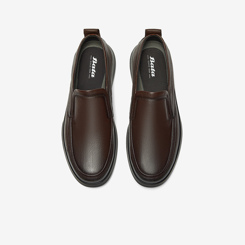 Bata乐福鞋男2025秋季商场英伦风通勤羊皮一脚蹬懒人鞋98107CM5