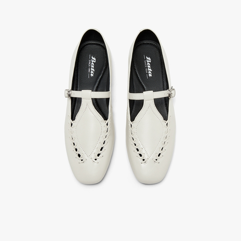 Bata乐福鞋女2025秋季商场新款复古英伦风羊皮软底一脚蹬AVL48CA5