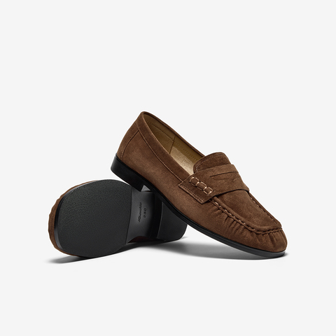 Bata乐福鞋女单2025秋季新款英伦风羊绒皮舒适百搭一脚蹬63081CA5