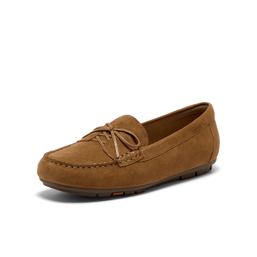 Bata乐福鞋女2025秋商场新款复古英伦风羊皮软底一脚蹬AQQ03CA5