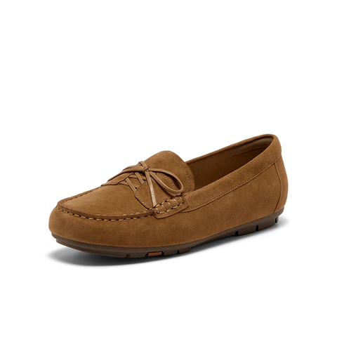 Bata乐福鞋女2025秋商场新款复古英伦风羊皮软底一脚蹬AQQ03CA5