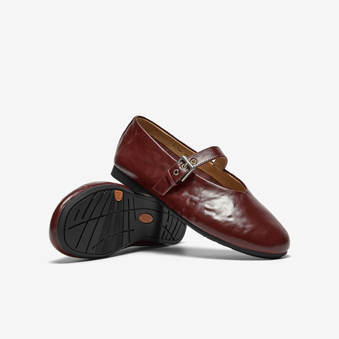 Bata羊皮书玛丽珍单鞋女2025秋商场新款复古软底浅口鞋AUO01CQ5