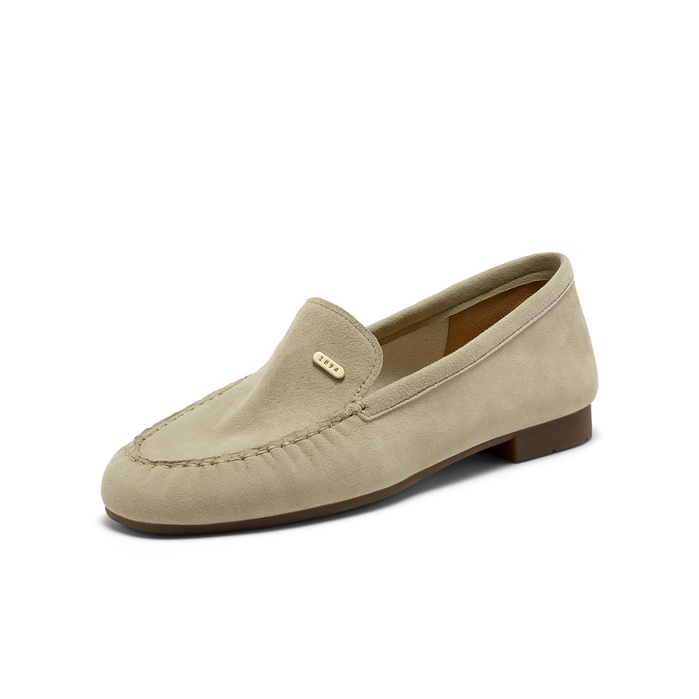 Bata乐福鞋女2025秋商场新款英伦羊皮通勤百搭软底一脚蹬AVL59CA5