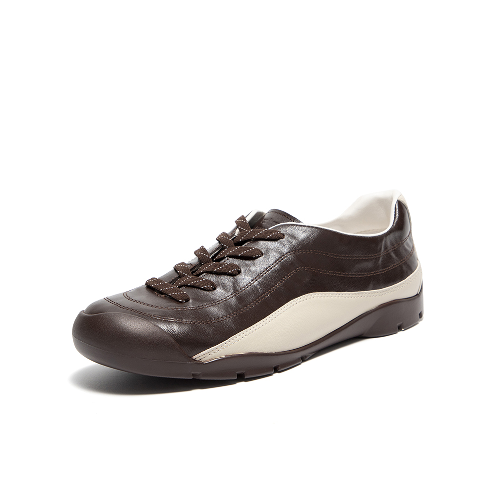 Bata休闲鞋女2025秋商场新款通勤牛羊皮德训时尚休闲鞋AWU23CM5