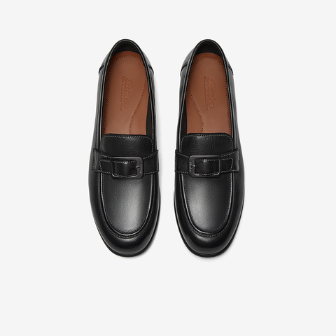 Bata乐福鞋女2025秋季新款复古英伦风牛皮通勤百搭一脚蹬AVG09CA5