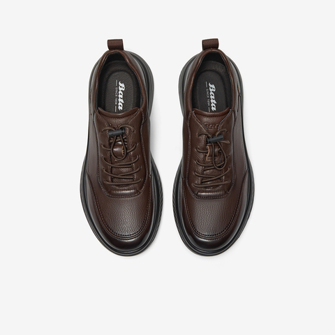 Bata休闲鞋男2025秋季商场新款牛皮羊皮通勤厚底运动鞋92561CM5