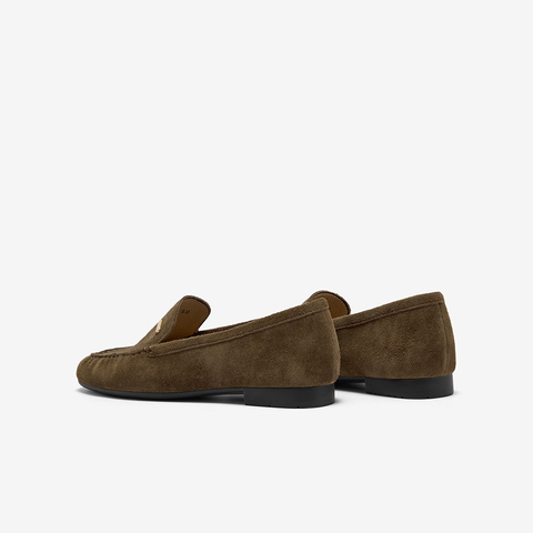 Bata乐福鞋女2025秋商场新款英伦羊皮通勤百搭软底一脚蹬AVL59CA5