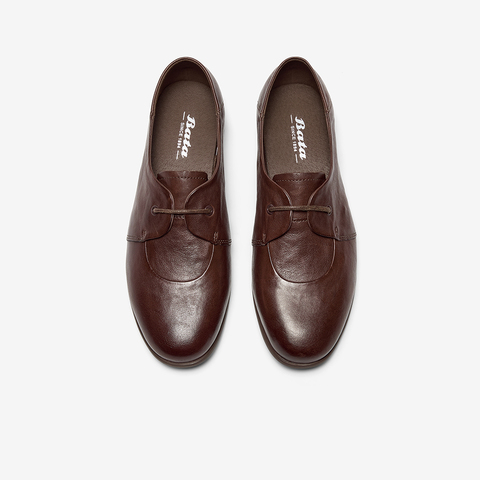 Bata深口单鞋女2025秋季新款百搭复古牛皮通勤牛津便鞋YR01DCM5