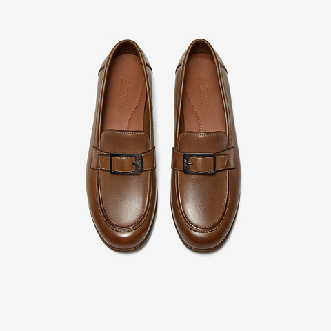 Bata乐福鞋女2025秋季新款复古英伦风牛皮通勤百搭一脚蹬AVG09CA5