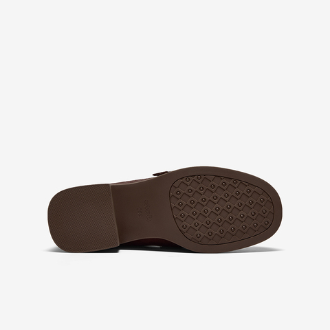 Bata乐福鞋女2025秋季新款复古英伦风牛皮通勤粗跟单鞋51536CA5