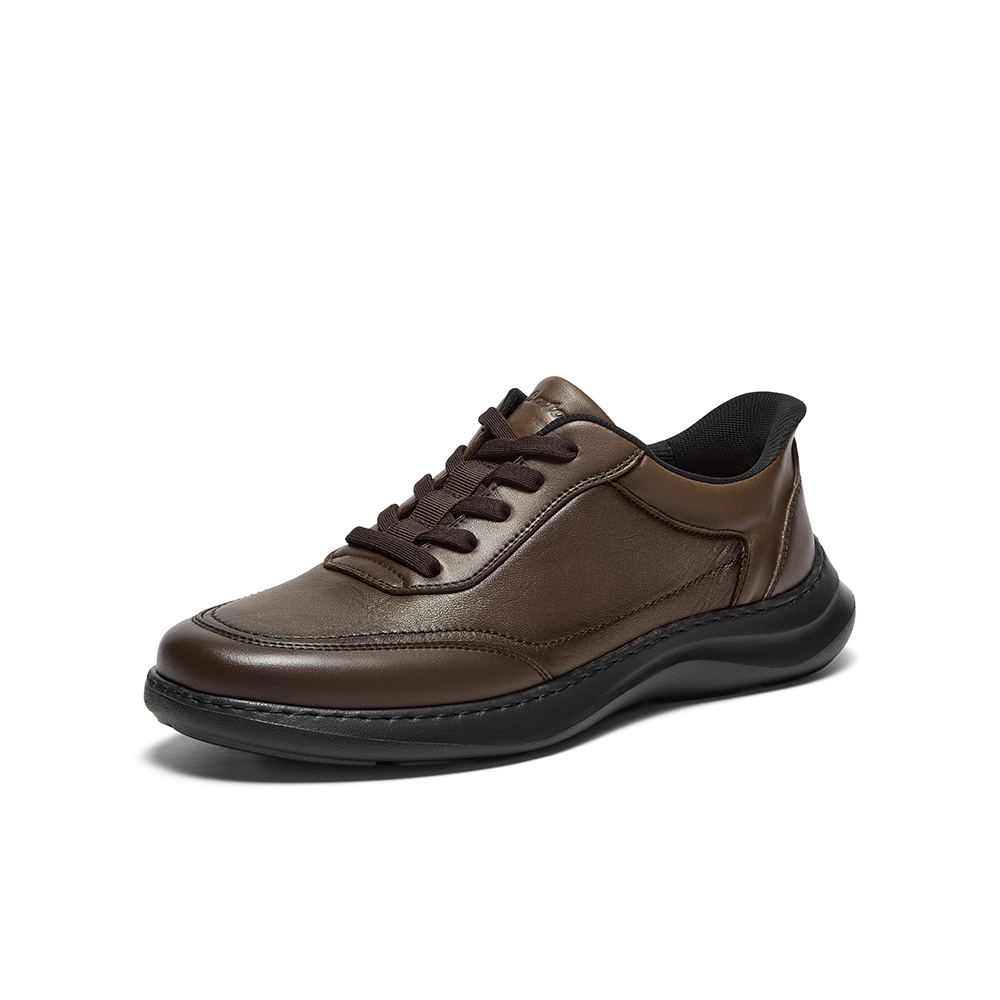 Bata休闲鞋男2025秋季商场新款羊皮通勤厚底通勤休闲皮鞋29282CM5