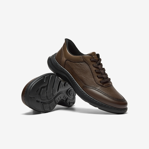 Bata休闲鞋男2025秋季商场新款羊皮通勤厚底通勤休闲皮鞋29282CM5