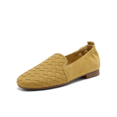 Bata乐福鞋女2025秋季商场新款编织英伦风通勤软底一脚蹬AVL33CA5