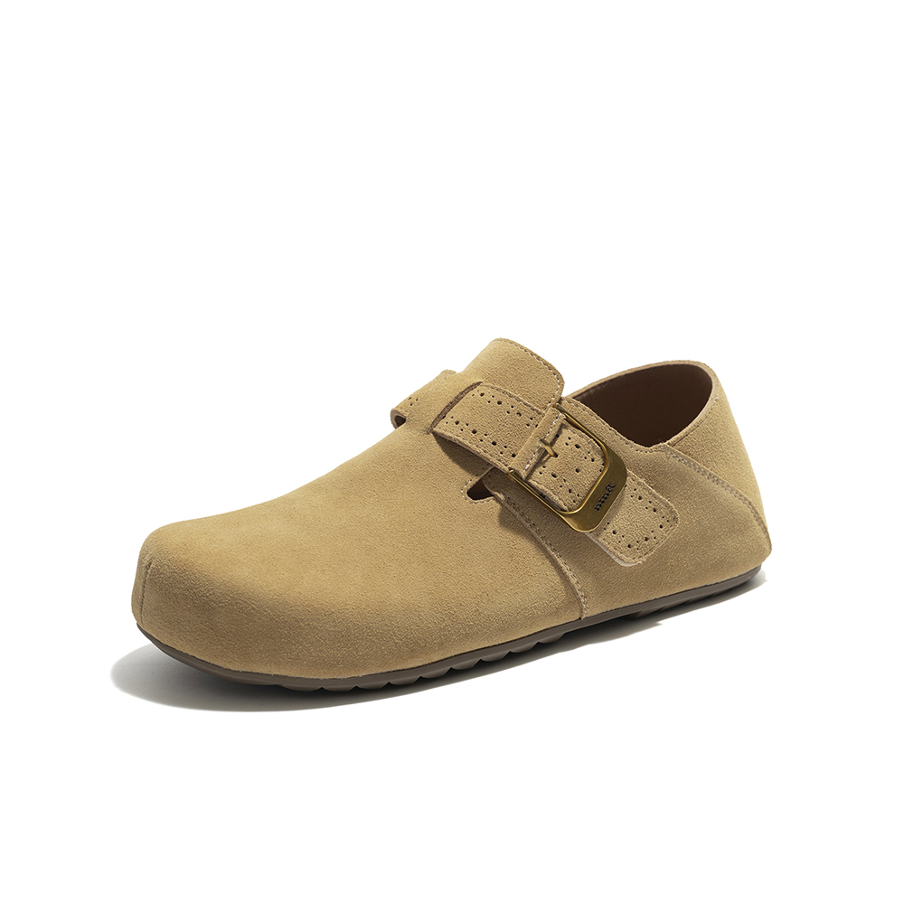 Bata勃肯鞋男2025秋商场新品英伦风复古牛剖皮厚底一脚蹬25127CM5