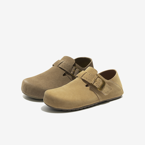 Bata勃肯鞋男2025秋商场新品英伦风复古牛剖皮厚底一脚蹬25127CM5