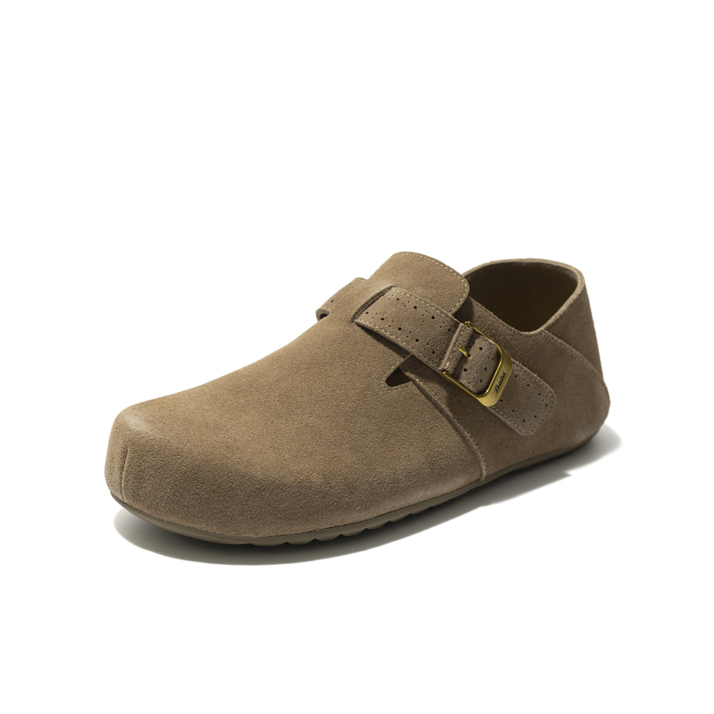 Bata勃肯鞋男2025秋商场新品英伦风复古牛剖皮厚底一脚蹬25127CM5