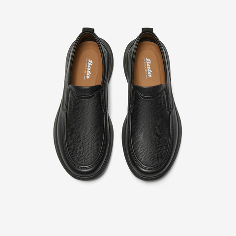 Bata乐福鞋男2025秋商场新款羊皮通勤舒适一脚蹬懒人鞋30581CM5