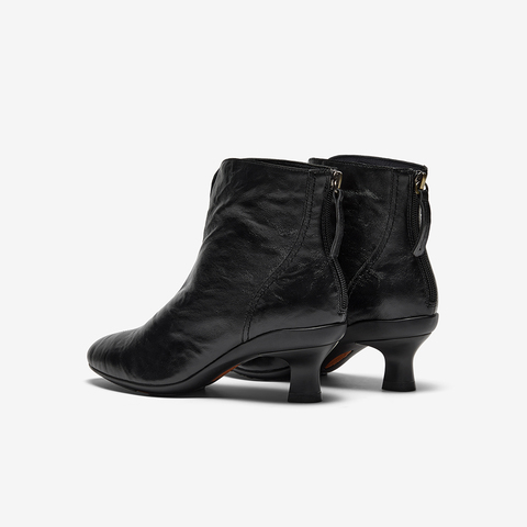 Bata时装靴女2025冬商场新款羊皮软底优雅粗跟通勤短筒靴AIR53DD5