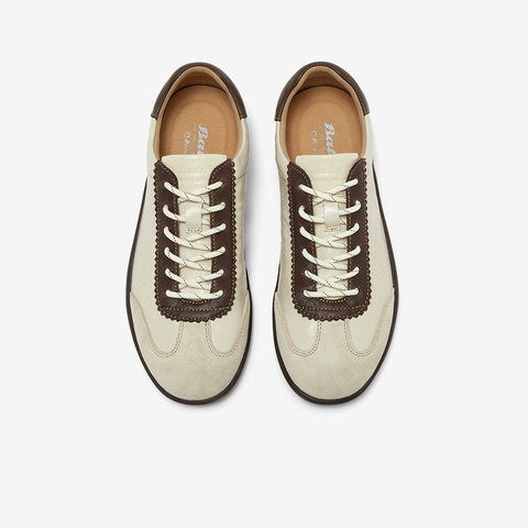 Bata休闲鞋男2025秋商场新款百搭通勤羊皮潮流德训运动鞋EYR36CM5