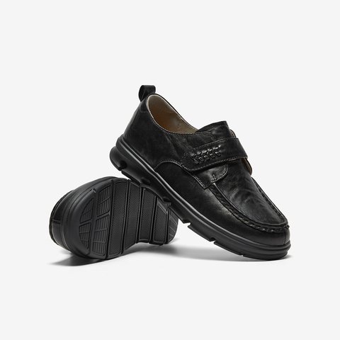 Bata乐福鞋女2025秋季商场新款牛皮纹理轻便厚底通勤单鞋20259CM5