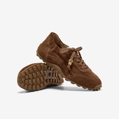 Bata休闲鞋女2025秋商场新款羊皮通勤百搭德训轻便运动鞋ABI02CM5