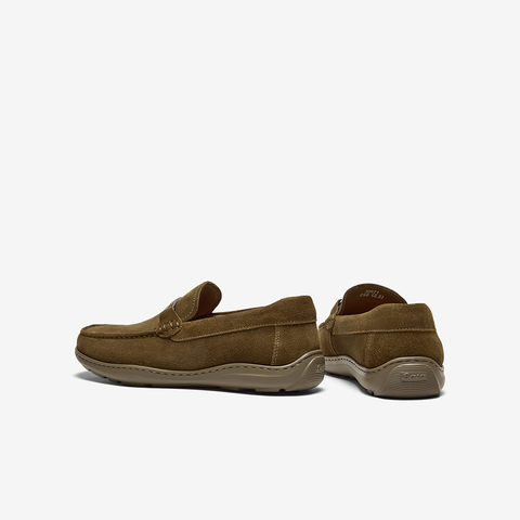 Bata乐福鞋男2025秋季商场新款英伦牛剖皮商务通勤一脚蹬30671CM5