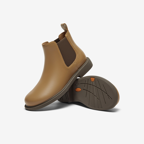 Bata切尔西靴女2025冬商场新款英伦风牛皮通勤软底短筒靴86812DD5