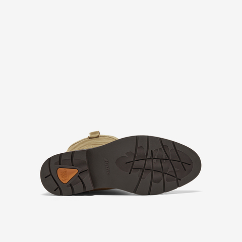 Bata西部靴女2025冬季商场新款牛剖皮复古擦色软底牛仔靴67011DS5