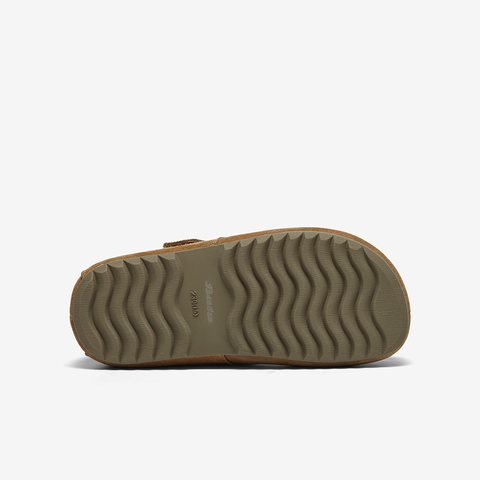 Bata勃肯鞋女2025秋商场新款英伦复古牛剖皮内增高一脚蹬31502CM5