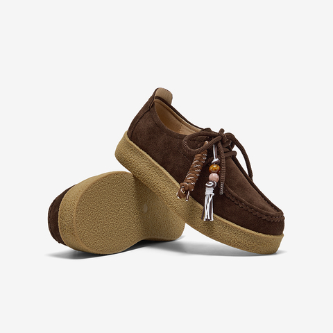 Bata休闲鞋女2025秋季商场新款牛剖皮通勤厚底百搭袋鼠鞋78838CM5