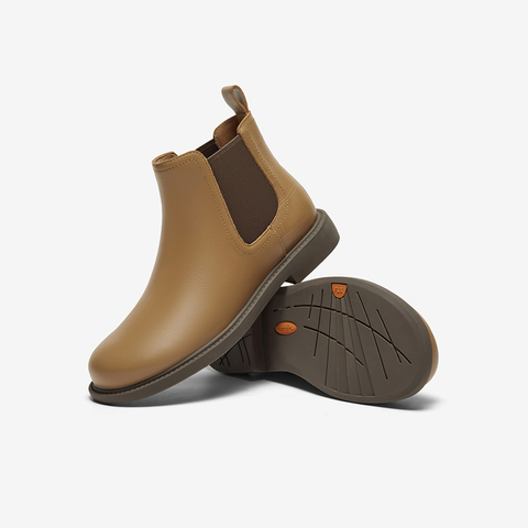 Bata切尔西靴女2025冬商场新款英伦风牛皮通勤软底短筒靴86812DD5