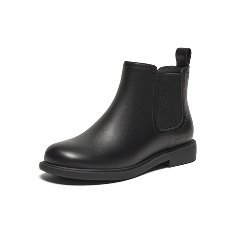 Bata切尔西靴女2025冬商场新款英伦风牛皮通勤软底短筒靴86812DD5