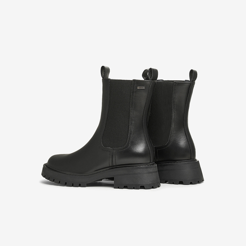 Bata切尔西靴女2025冬季商场新款牛皮英伦粗跟通勤短筒靴WIG26DZ5