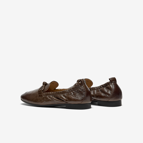 Bata乐福鞋女2025秋商场新款英伦羊皮通勤百搭软底一脚蹬AVL56CA5