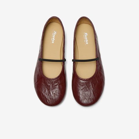 Bata羊皮书玛丽珍女2025秋商场新款百搭通勤浅口软底单鞋53967CQ5