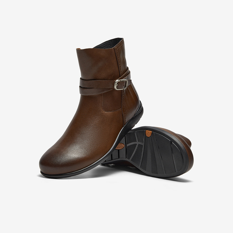 Bata时装靴女2025冬季商场新款百搭软底羊皮通勤短筒靴AWM65DD5