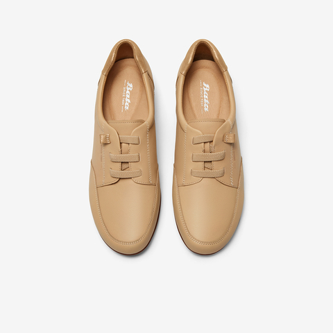 Bata休闲鞋女2025秋季商场新款牛皮通勤百搭时尚软底单鞋APZ21CM5