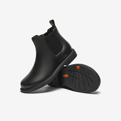 Bata切尔西靴女2025冬商场新款英伦风牛皮通勤软底短筒靴86812DD5