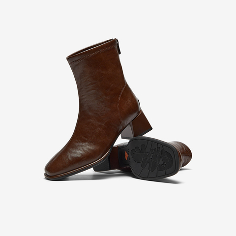 Bata弹力瘦瘦靴女2025冬季商场新款通勤百搭粗跟时装靴AAH40DZ5