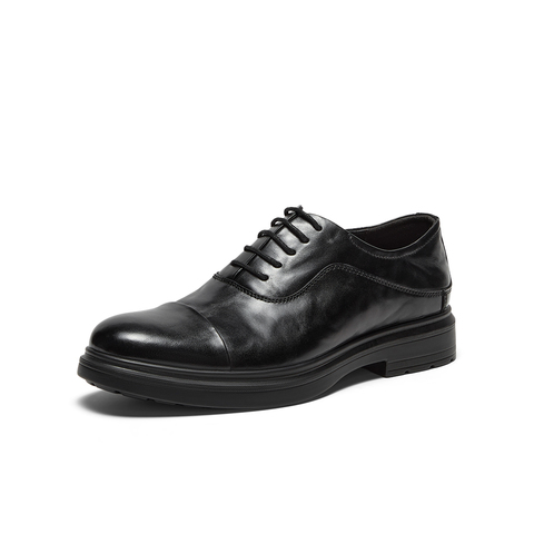 Bata商务正装鞋男2025秋季商场新款英伦牛皮纹理德比皮鞋64707CM5