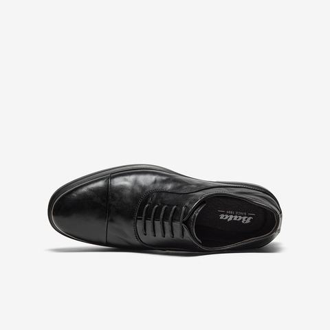 Bata商务正装鞋男2025秋季商场新款英伦牛皮纹理德比皮鞋64707CM5