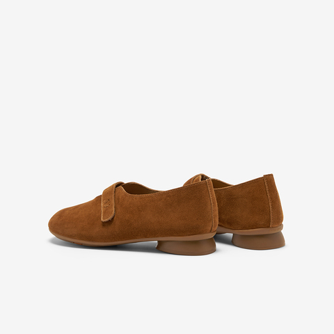 Bata深口单鞋女2025秋季商场新款百搭复古牛剖皮软底便鞋AYB13CA5