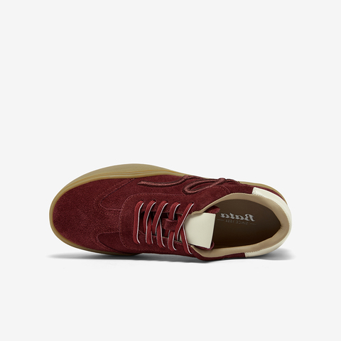 Bata休闲鞋女2025秋季新款牛剖皮通勤厚底复古德训运动鞋28881CM5