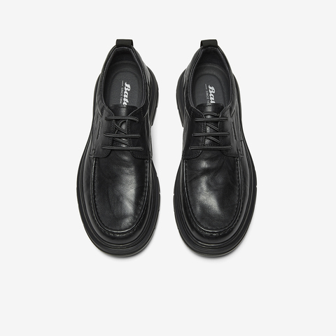 Bata休闲皮鞋男2025冬季商场新款牛皮通勤舒适商务皮鞋30822DM5