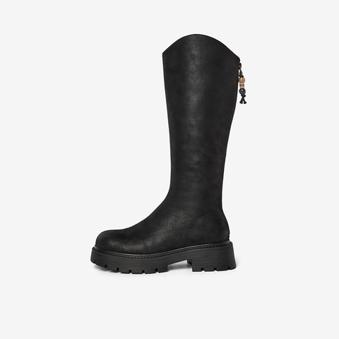 Bata时装靴女2025冬季商场新款英伦百搭长筒通勤骑士靴91020DG5