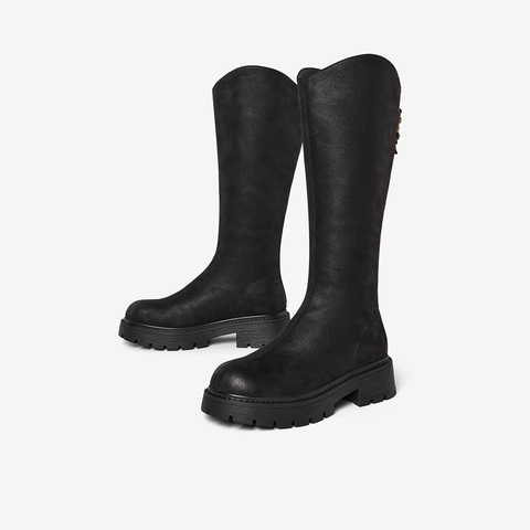 Bata时装靴女2025冬季商场新款英伦百搭长筒通勤骑士靴91020DG5