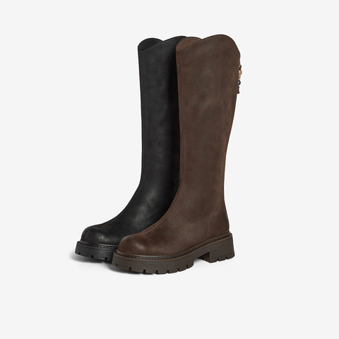 Bata时装靴女2025冬季商场新款英伦百搭长筒通勤骑士靴91020DG5