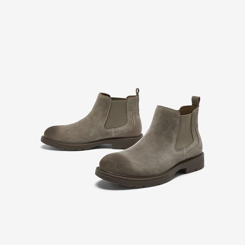 Bata切尔西男2025冬商场新款英伦通勤牛剖皮百搭通勤低靴29693DD5