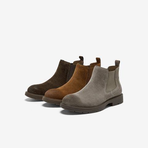 Bata切尔西男2025冬商场新款英伦通勤牛剖皮百搭通勤低靴29693DD5